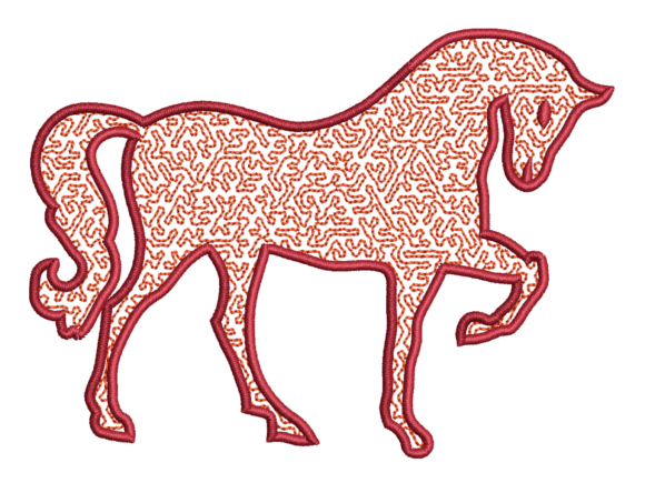 Abstract Horse Embroidery