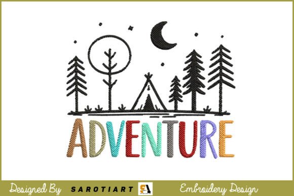 Adventure Camping Embroidery Design