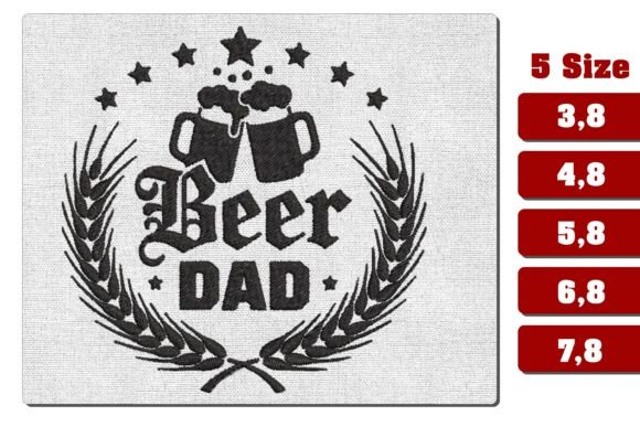Beer Dad Embroidery Design