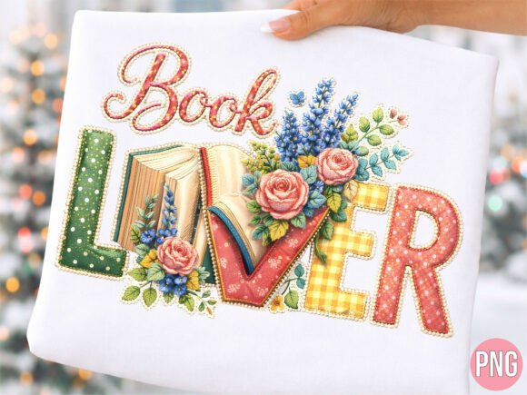 Book Lover Floral Embroidery Patch Art P