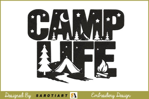 Camp Life Camping Embroidery Design