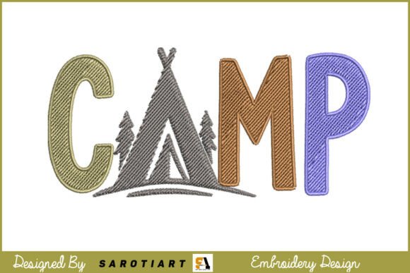 Camp Themed Camping Embroidery Design
