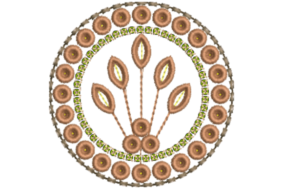 Circular Geometric Embroidery Design