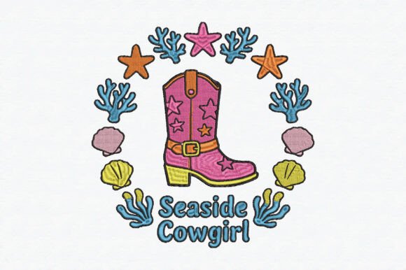 Cowgirl Boot Embroidery Design
