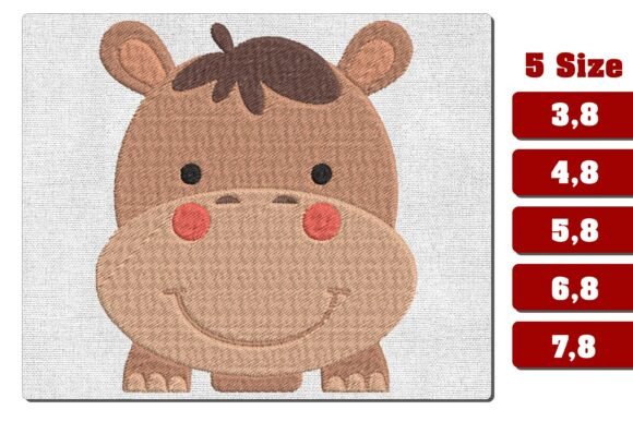 Cute Baby Hippo Embroidery File