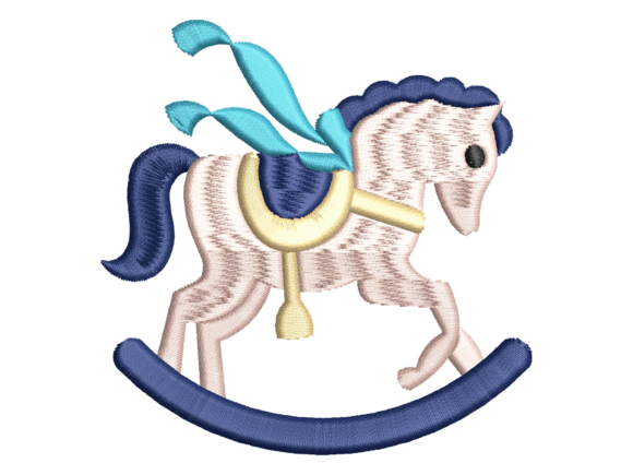 Cute Rocking Horse Embroidery