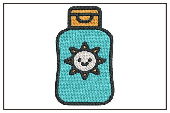 Cute Sunscreen Bottle Embroidery Design