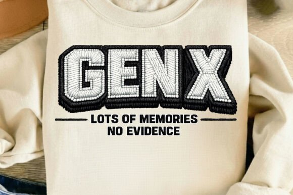 Gen X Faux Embroidery Png