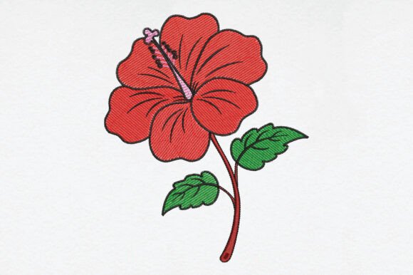 Hibiscus Flower Embroidery