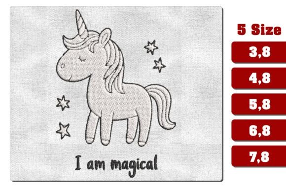 Magical Unicorn Embroidery Design File