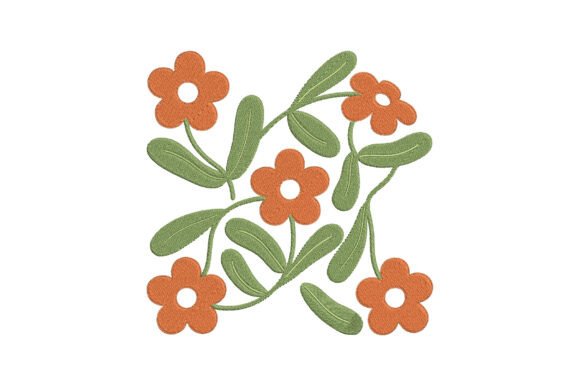 Orange Flower Embroidery Design