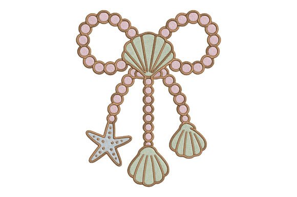 Seashell Bow Embroidery Design