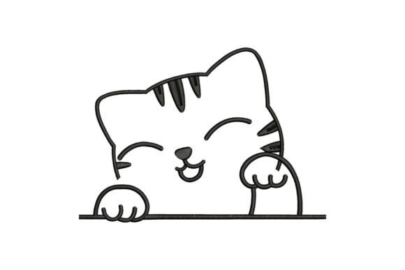 Sleeping Cute Cat Embroidery Design