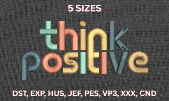 Think Positive Embroidery