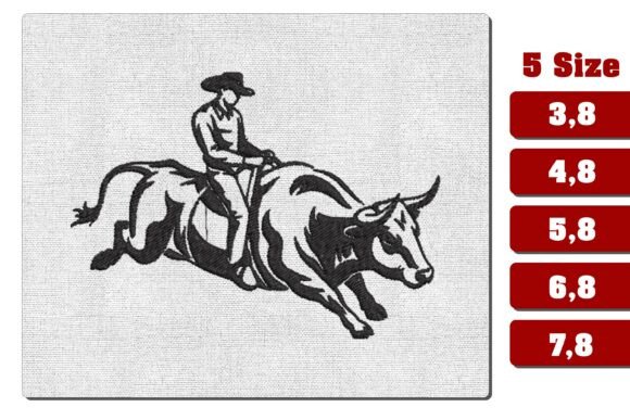 Western Bull Rider Embroidery File
