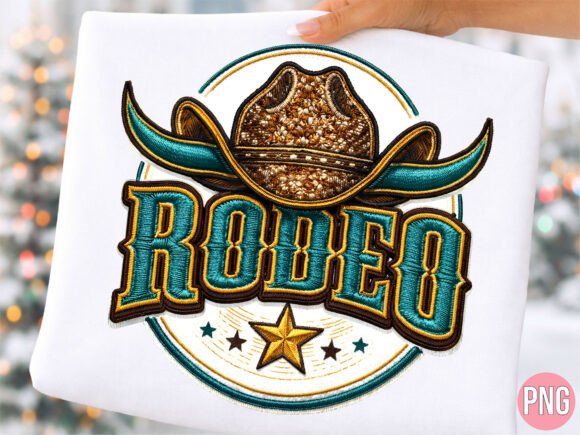 Western Rodeo Embroidery Texture PNG